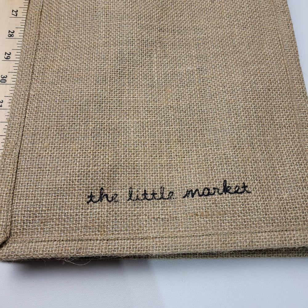 Burlap Bag Human Rights Watch Brown Black Minimalist Casual Open Hand Bag Tote - Picture 5 of 8